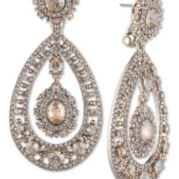 Marchesa Jewelry - Marchesa Gold Tone Crystal Chandelier Earrings
